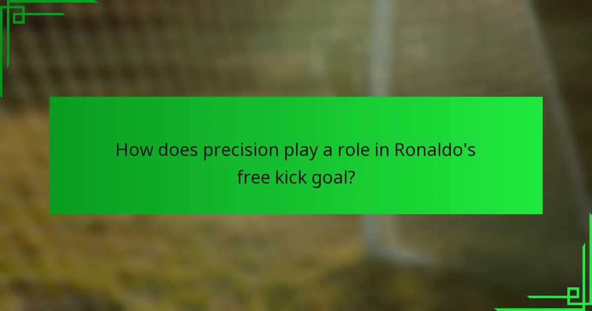 How does precision play a role in Ronaldo's free kick goal?