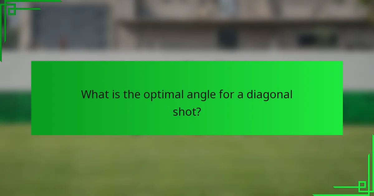 What is the optimal angle for a diagonal shot?