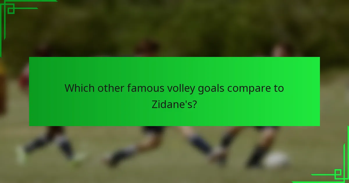 Which other famous volley goals compare to Zidane's?